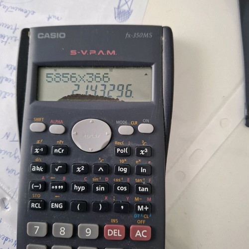 Casio fx 350 MS S pocket calculator used, with many features