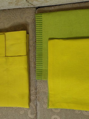 Curtain set with two pillowcases