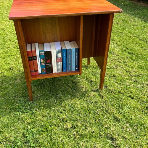 Mid-Century Modern desk with built-in bookshelf, Danish design