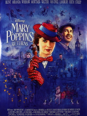 Mary Poppins Returns Emily Blunt Original Movie Poster 2018 like new