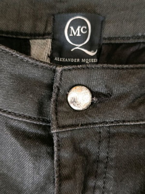 Alexander McQueen biker's jeans σαν καινούργιο, σαν κερωμένο μαύρο