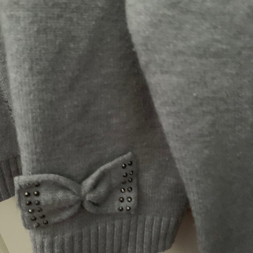 Girls' cardigan 12-13 years like new, gray with bows