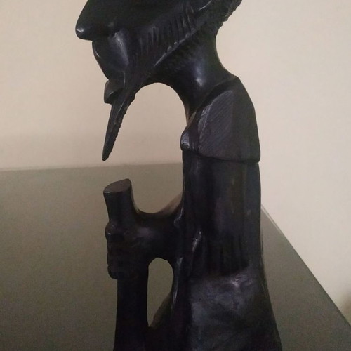 Vintage wooden carved sculpture used from Egypt 30 cm tall