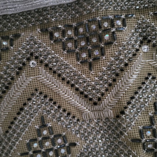 Handmade beaded table runner new 90x27 cm with cord