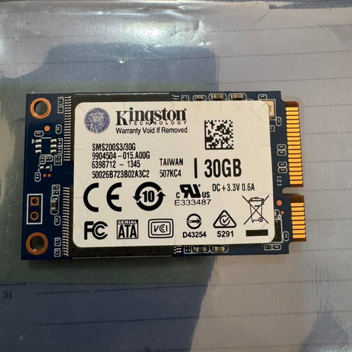 Kingston mSATA SSD 30GB used, fully tested