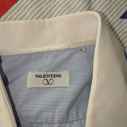 Valentino men's dress shirt like new, XL, white and blue
