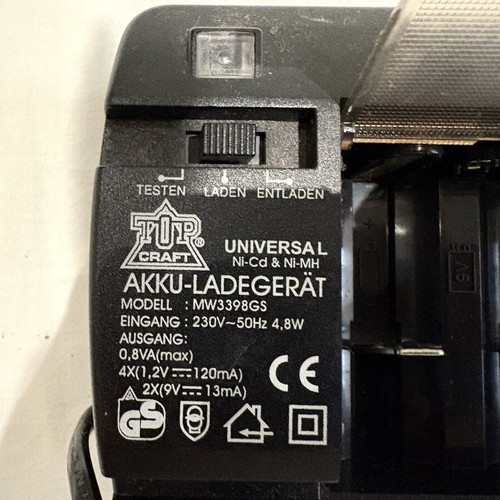 Top Craft MW3398GS battery charger (AA, AAA, C, D, 9V)