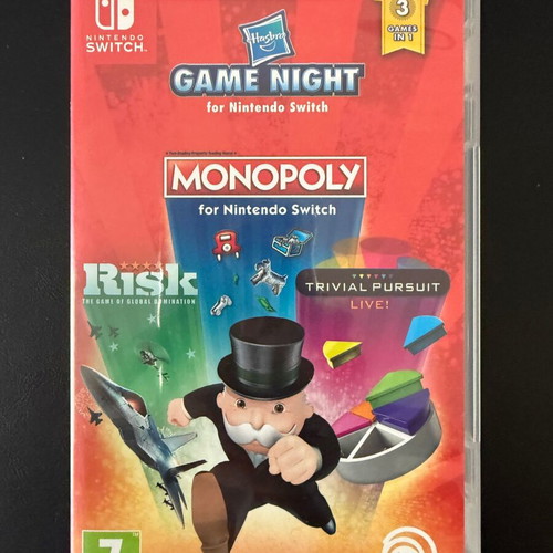 Hasbro Game Night Nintendo Switch like new, Monopoly, Risk, Trivial Pursuit