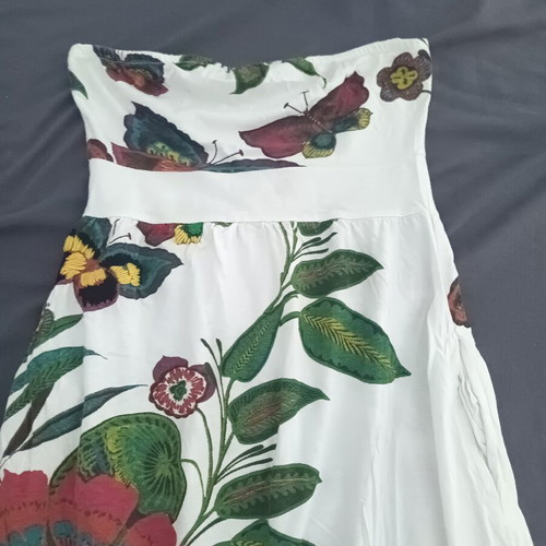 Summer short dress Desigual size S, like new, white multicolor