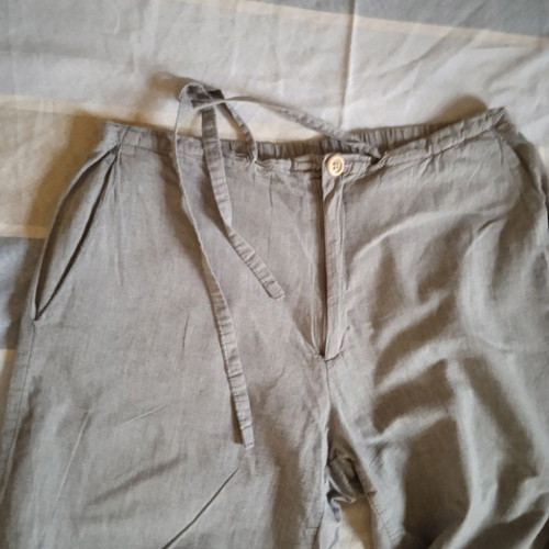 Vintage Gray Cotton Pants Egg with Elastic Waist and Drawstring like new