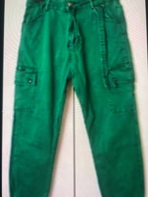 Green denim pants, size S / 36 / 8