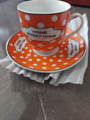 Porcelain cup and saucer set new, large size