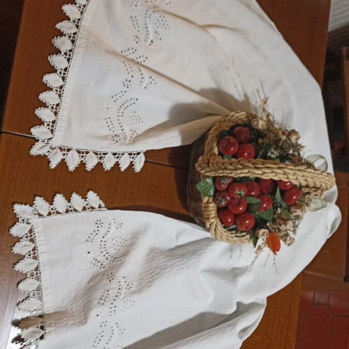 White Handmade Traditional Cutwork Runner Like New