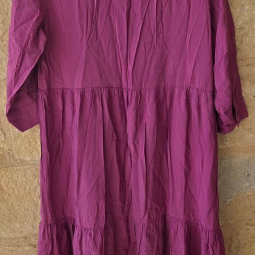Cortefiel Magenta Shirt Boho Maxi Dress like new, size M