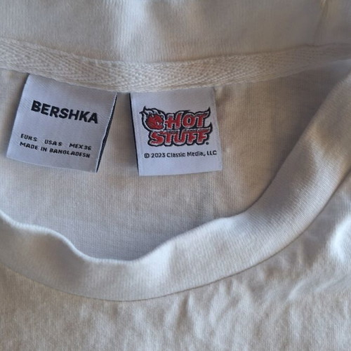Bershka x Hot Stuff Graphic T-Shirt size S like new, white