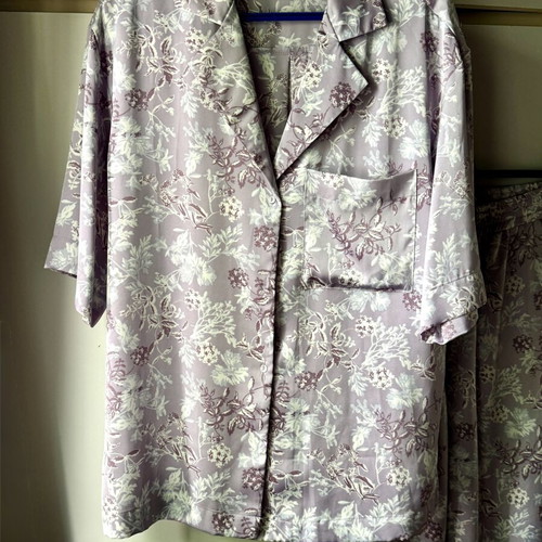 Zara satin shirt and pants set like new, pink and purple