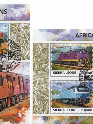 Γραμματόσημα Sierra Leone African Locomotives 2017 καινούργια, 2 minisheets
