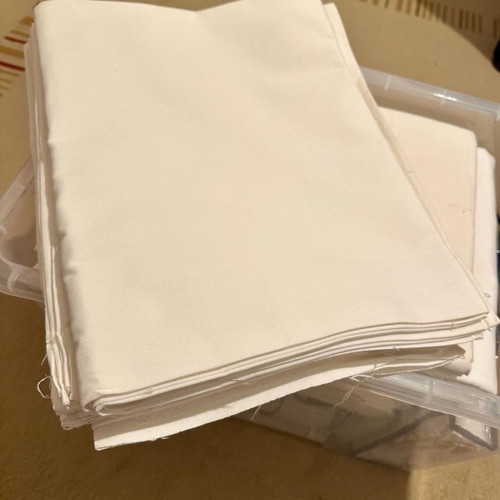 White fabric 100% cotton new, pack of 2 pieces 240x120cm