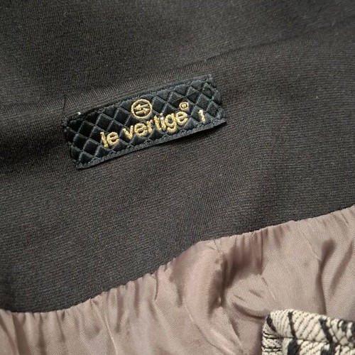 Le Vertige coat new with large gold buttons, black and beige