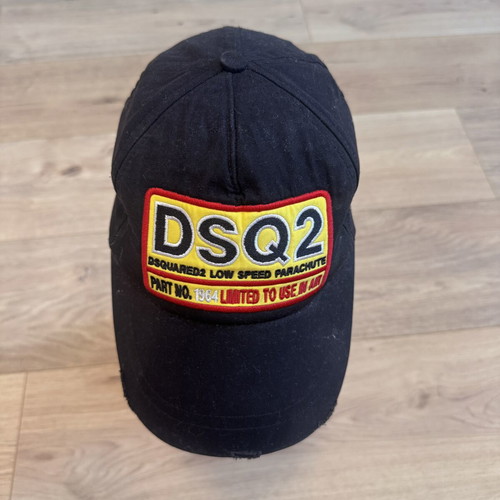 Dsquared2 DSQ2 Black Distressed Baseball Cap Hat used
