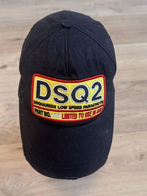 Dsquared2 DSQ2 Black Distressed Baseball Cap Hat used