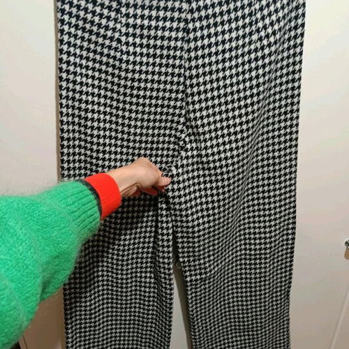 Fleece pti checkered pants used, wide fit, medium