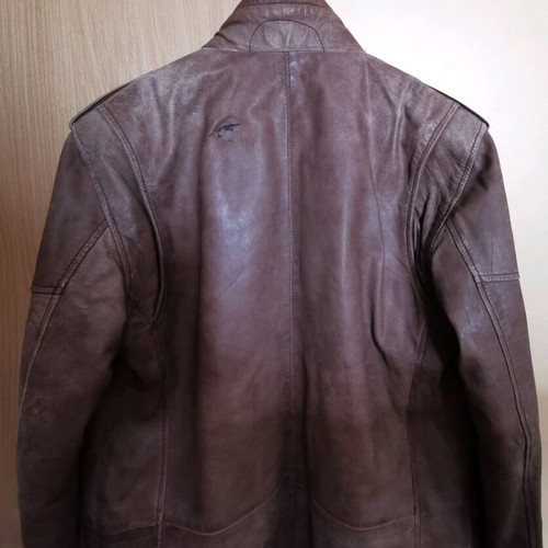 Leather jacket used, brown, size 50 with wear marks