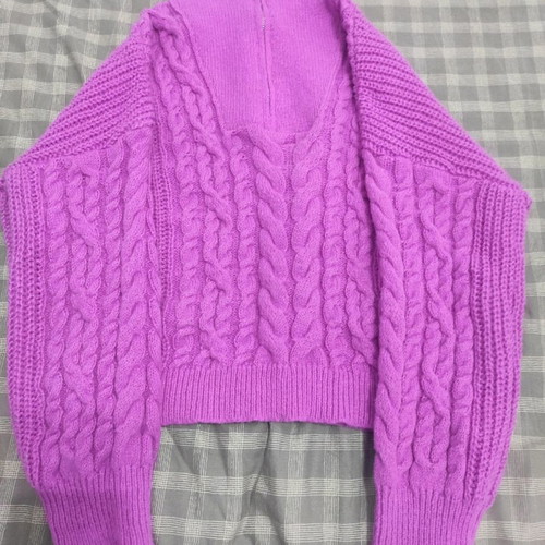 Fuchsia purple knitted sweater one size in excellent condition with box