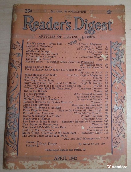  Readers Digest - aprilios 1942!!
