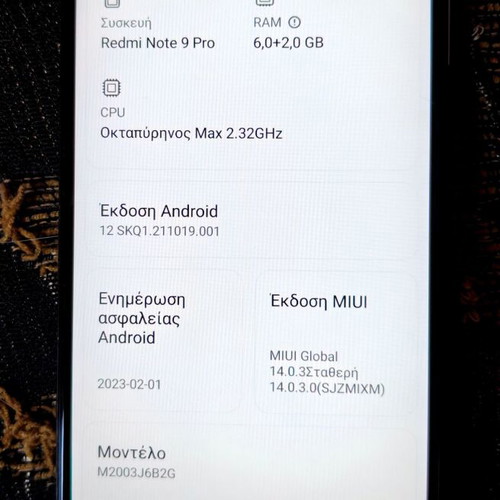 Xiaomi Redmi Note 9 Pro smartphone used, 128GB, dual SIM, Android