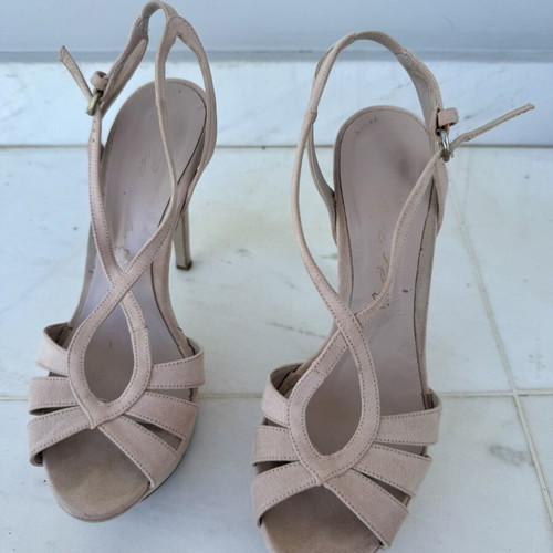 Sante high heels platform nude pink suede size 39 like new
