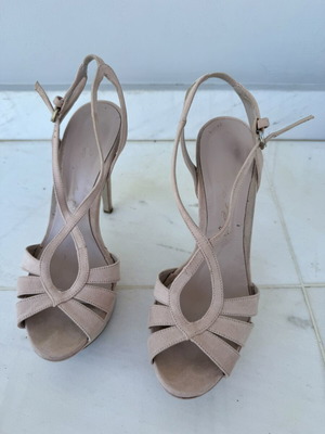 Sante high heels platform nude pink suede size 39 like new