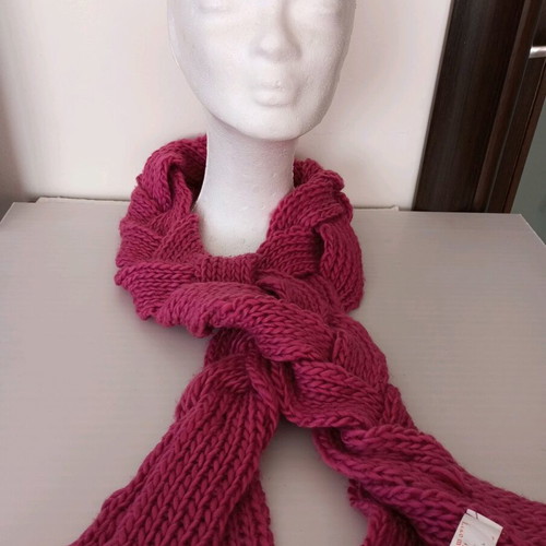 Pink braided scarf new