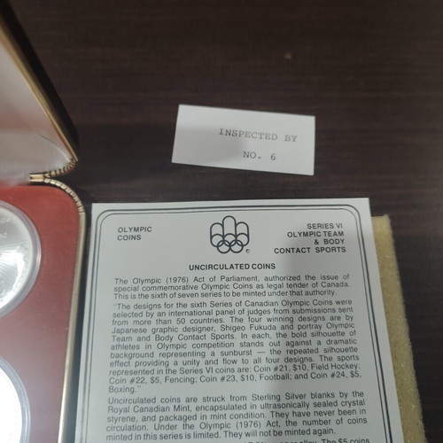 Canadian Silver Olympic Coin Set 1976 like new, 4 coins