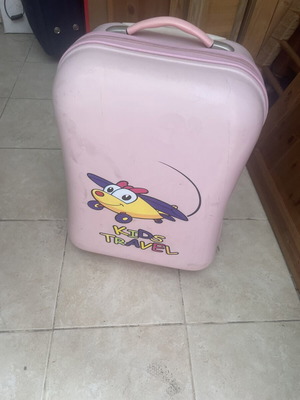 Children's suitcase used, pink
