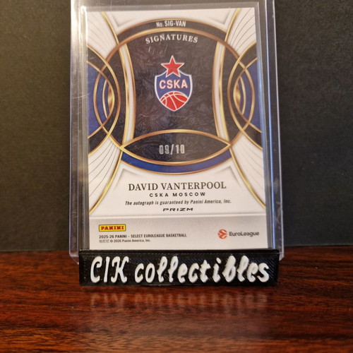 Panini Euroleague Select CSKA David Vanterpool Gold Spectris autograph /10