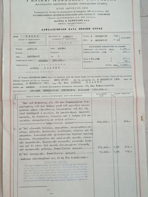 Old insurance policy document