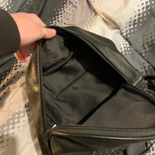 Backpack black with studs and leather effect like new