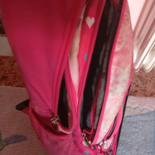 Polo Glow Girl school trolley bag used, fuchsia color