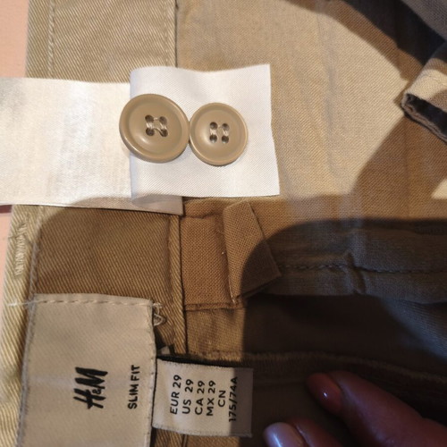 H&M Cotton Men's Slim Fit Pants Beige Size EUR 29 New