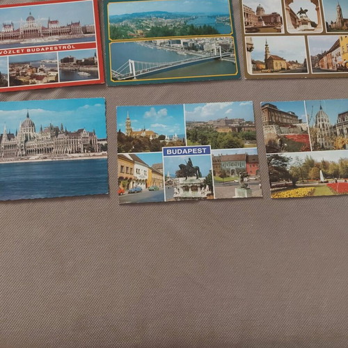 Old postcards used from Crete and Budapest