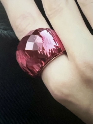 Swarovski ring size 55, fuchsia, like new