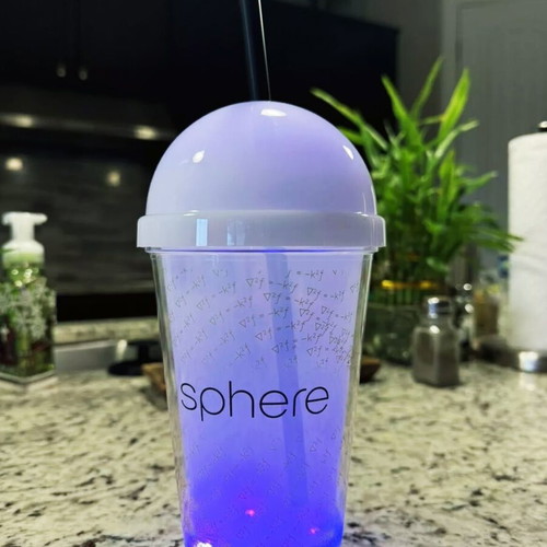 The Sphere Las Vegas Light Up Tumbler Cup 20oz with Multicolor LED and Straw