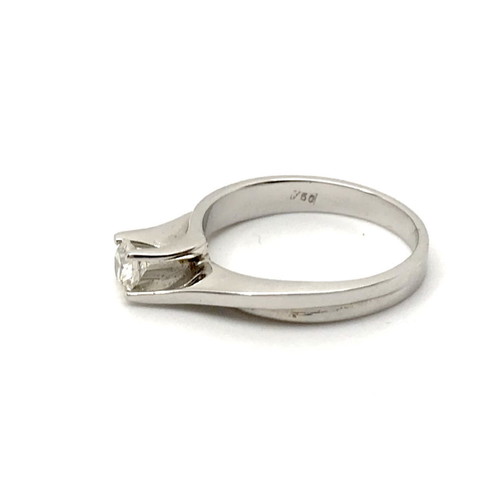 Diamond solitaire ring 18k white gold with 0.34ct brilliant