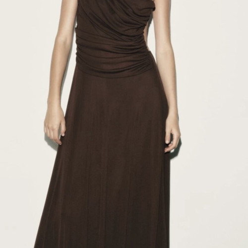 Zara dress with open back, like new, brown, size S