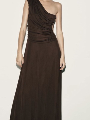 Zara dress with open back, like new, brown, size S