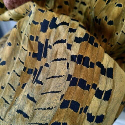 Vintage De Pletri dress 100% silk, size L, like new, brown