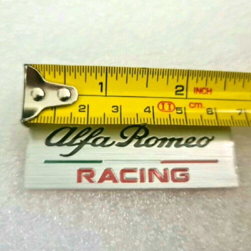 Alfa Romeo Racing aluminum badge new with double-sided adhesive sticker