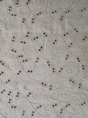 Handmade linen table runner with embroidery, like new