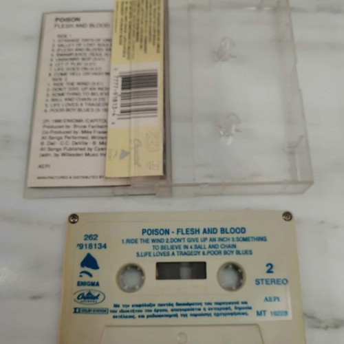 Poison Flesh & Blood 1990 cassette tape